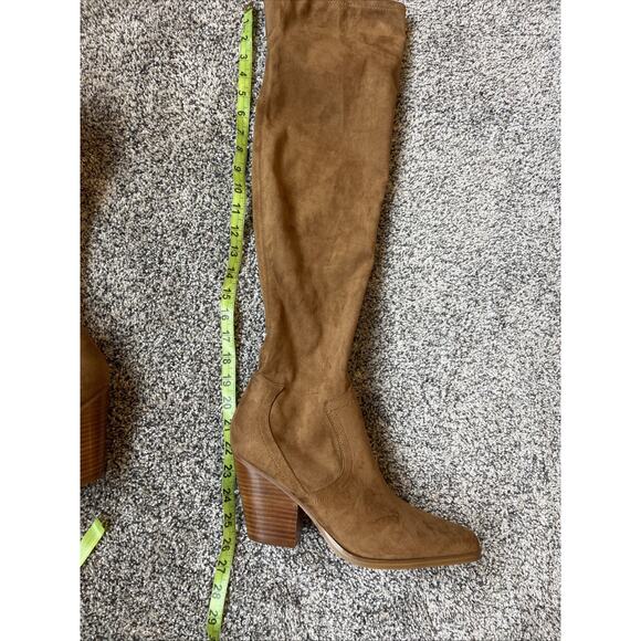 Marc Fisher Tan Faux Suede Over The Knee Boots Size 10 Slip-on - Picture 9 of 11
